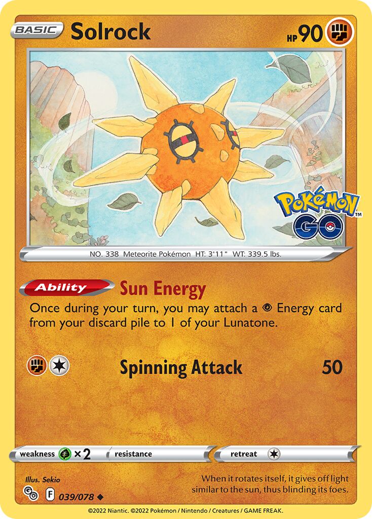 Solrock 039/88 — Pokémon GO (English Pokémon TCG card)