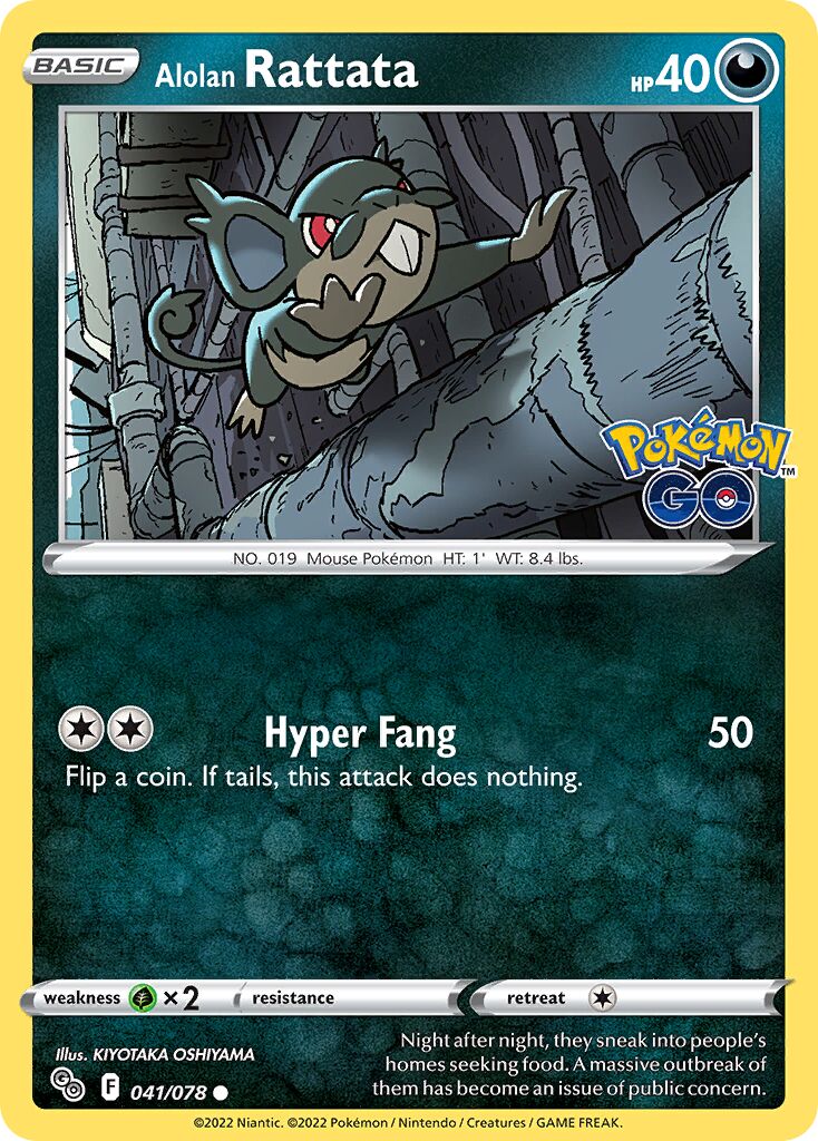 Alolan Rattata 041/88 — Pokémon GO (English Pokémon TCG card)