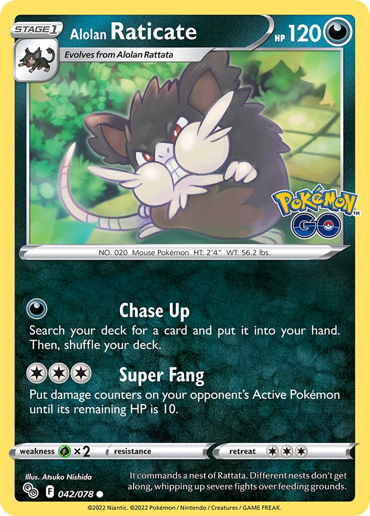 Alolan Raticate 042/88 — Pokémon GO (English Pokémon TCG card)