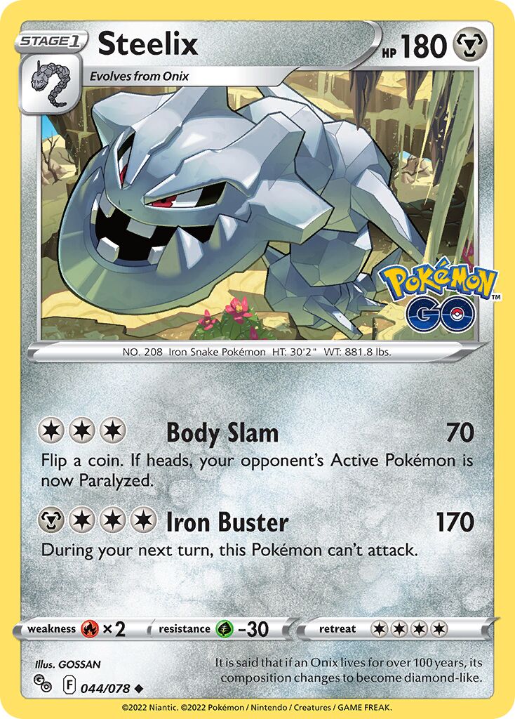 Steelix 044/88 — Pokémon GO (English Pokémon TCG card)