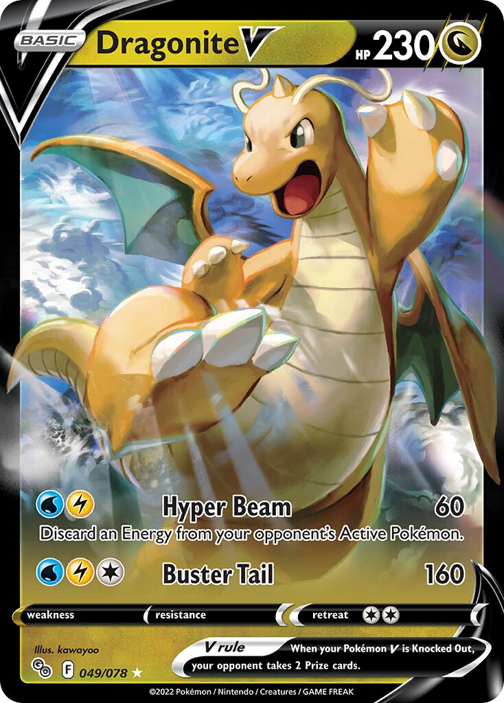 Dragonite V 049/88 — Pokémon GO (English Pokémon TCG card)