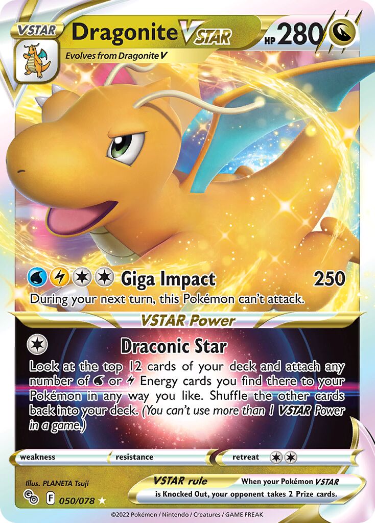 Dragonite VSTAR 050/88 — Pokémon GO (English Pokémon TCG card)