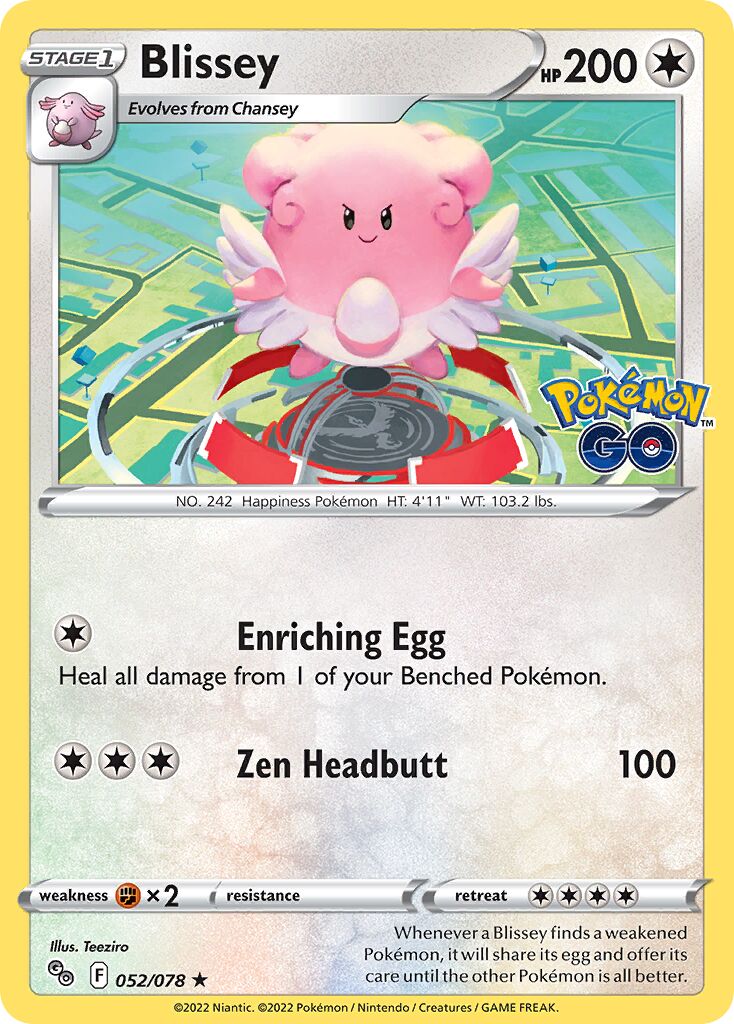 Blissey 052/88 — Pokémon GO (English Pokémon TCG card)