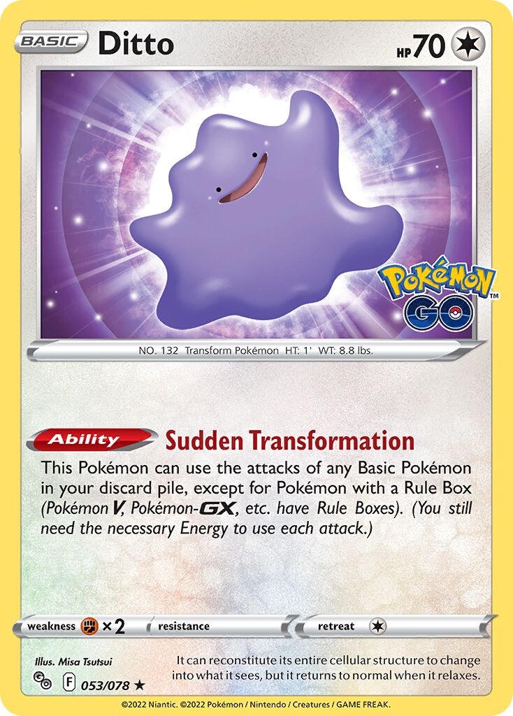 Ditto 053/88 — Pokémon GO (English Pokémon TCG card)