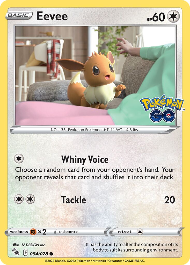 Eevee 054/88 — Pokémon GO (English Pokémon TCG card)