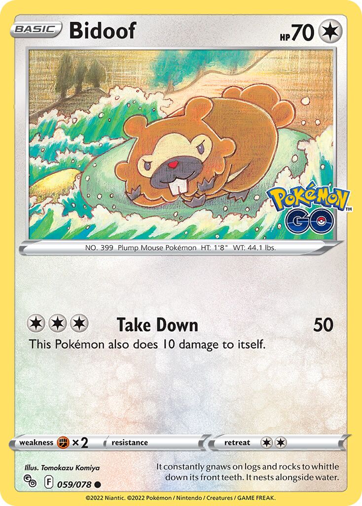 Bidoof 059/88 — Pokémon GO (English Pokémon TCG card)