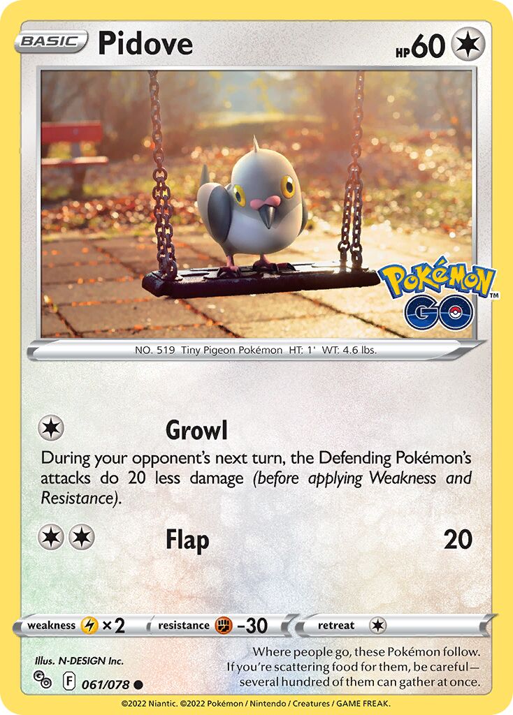 Pidove 061/88 — Pokémon GO (English Pokémon TCG card)
