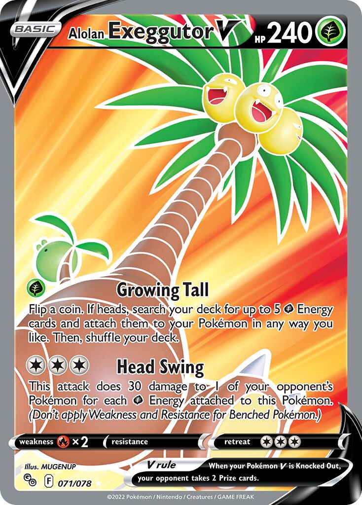 Alolan Exeggutor V 071/88 — Pokémon GO (English Pokémon TCG card)