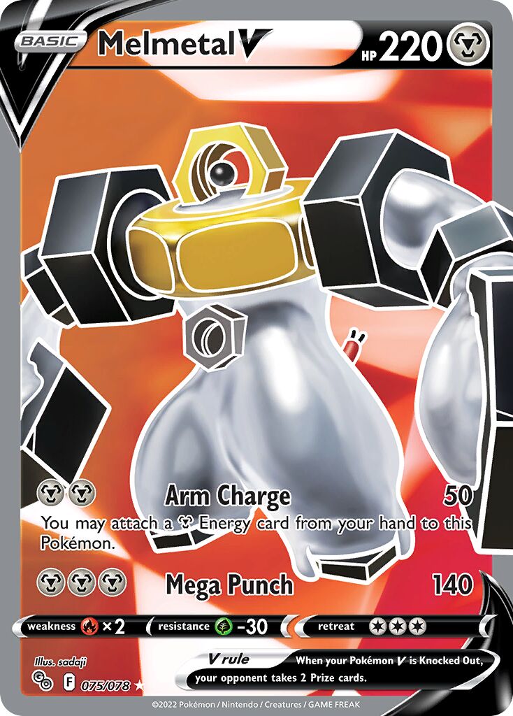 Melmetal V 075/88 — Pokémon GO (English Pokémon TCG card)