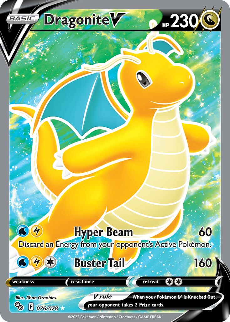 Dragonite V 076/88 — Pokémon GO (English Pokémon TCG card)