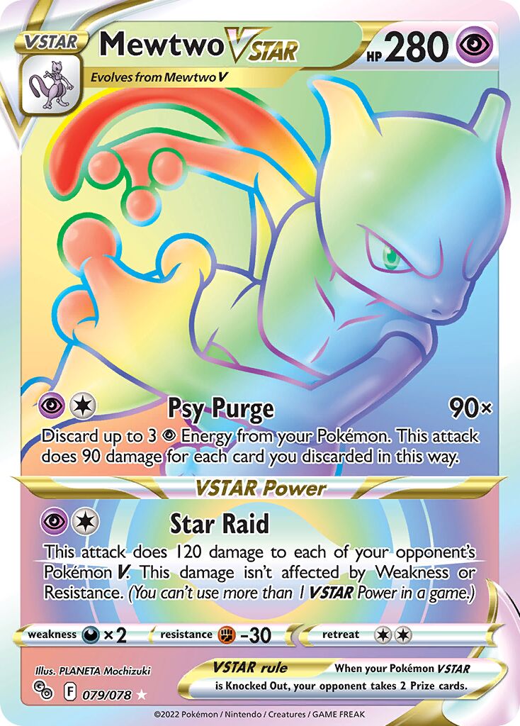 Mewtwo VSTAR 079/88 — Pokémon GO (English Pokémon TCG card)