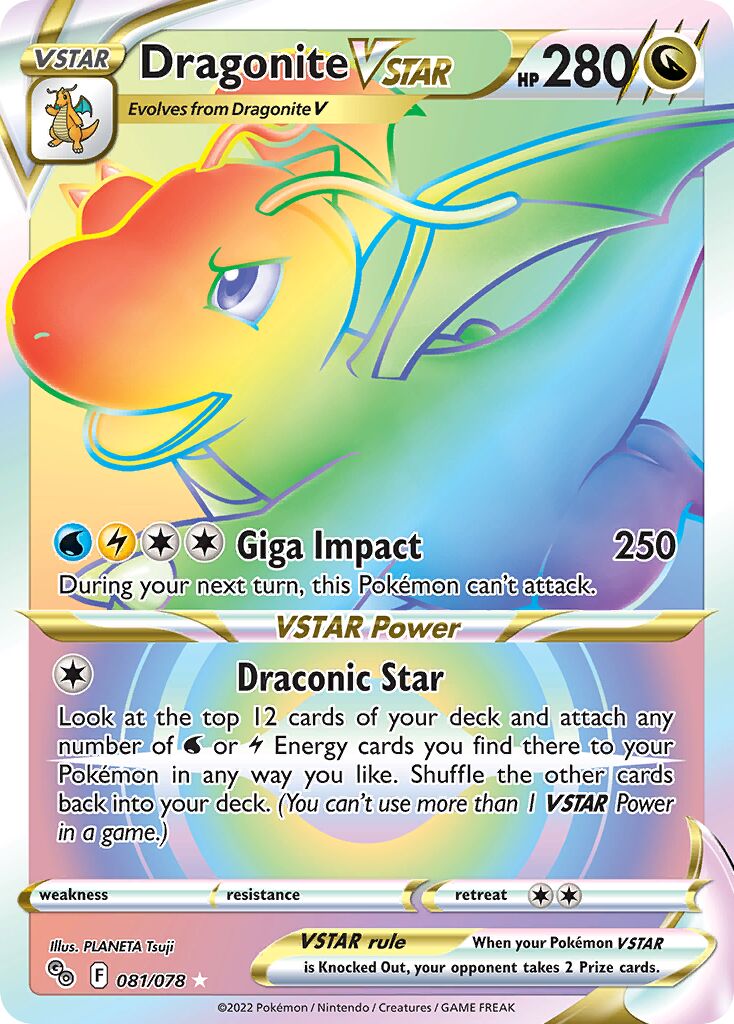 Dragonite VSTAR 081/88 — Pokémon GO (English Pokémon TCG card)