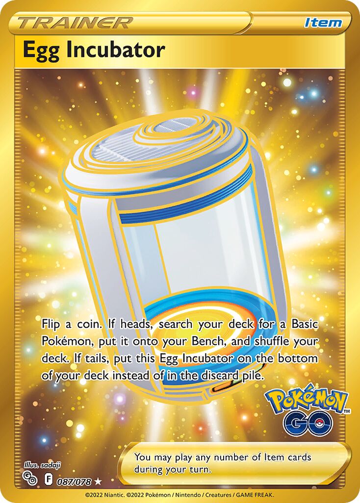 Egg Incubator 087/88 — Pokémon GO (English Pokémon TCG card)