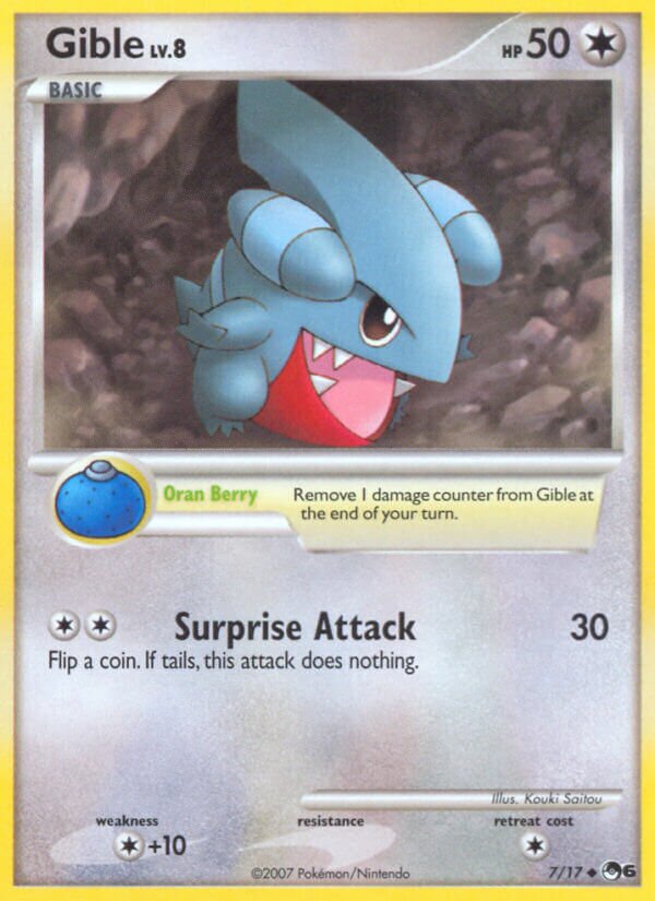 Gible 007/15 — POP Series 6 (English Pokémon TCG card)