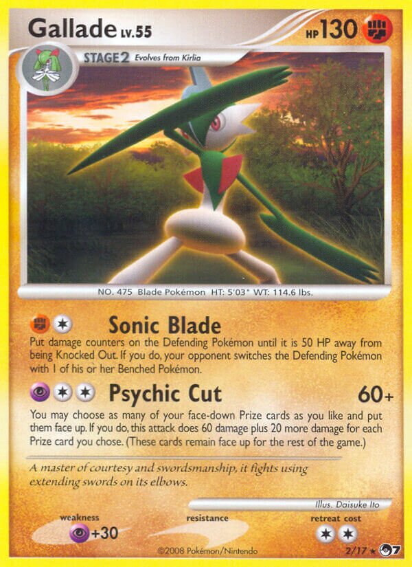 Gallade 002/17 — POP Series 7 (English Pokémon TCG card)