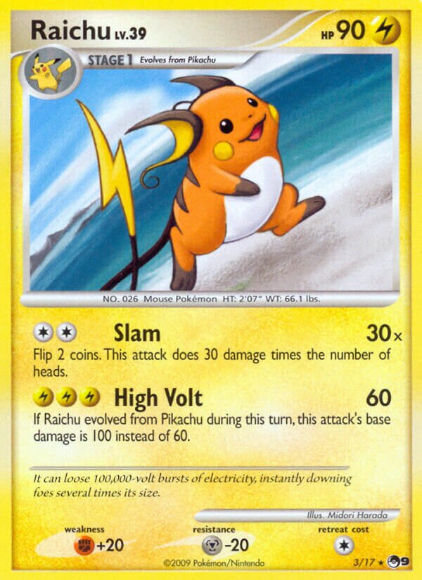 Raichu 003/17 — POP Series 9 (English Pokémon TCG card)