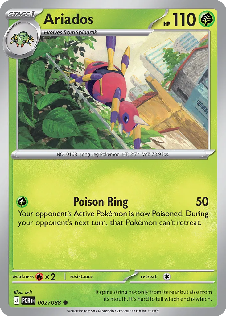 Ariados 002/124 — Perfect Order (English Pokémon TCG card)