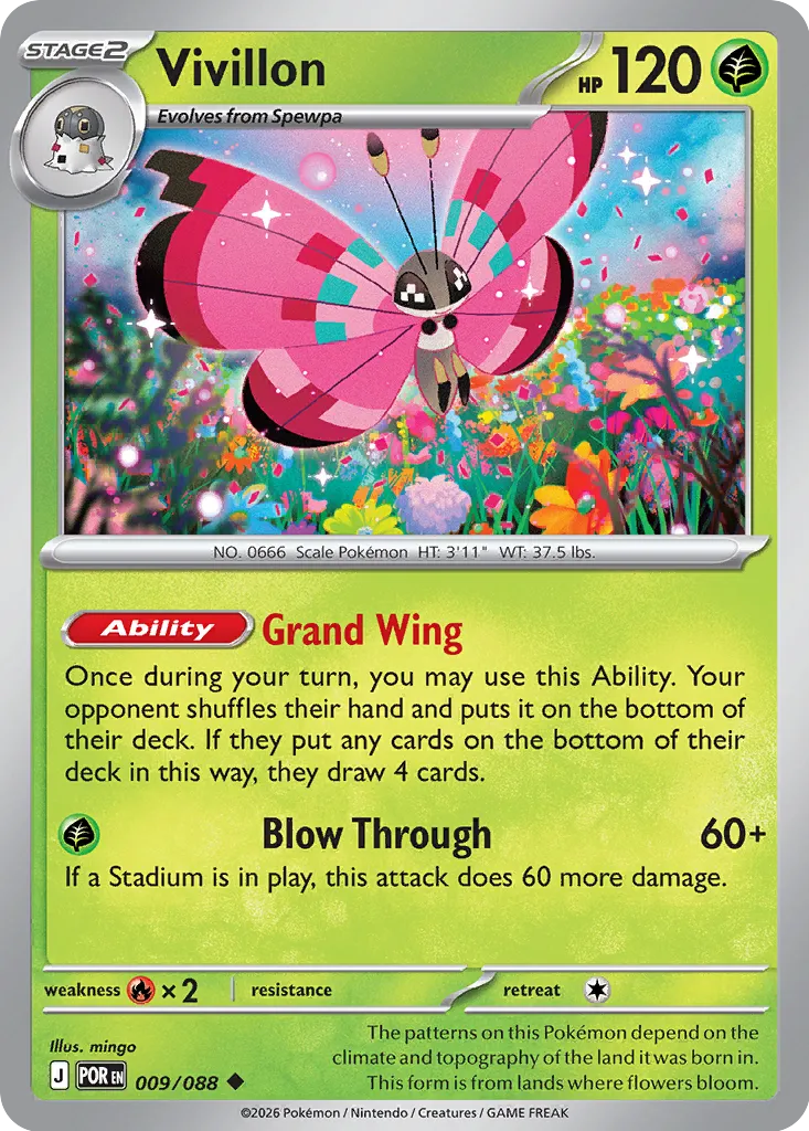 Vivillon 009/124 — Perfect Order (English Pokémon TCG card)