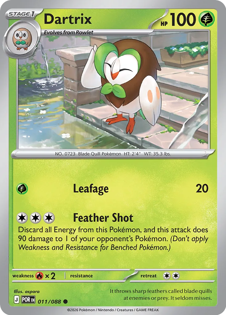 Dartrix 011/124 — Perfect Order (English Pokémon TCG card)