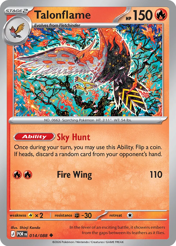 Talonflame 014/124 — Perfect Order (English Pokémon TCG card)