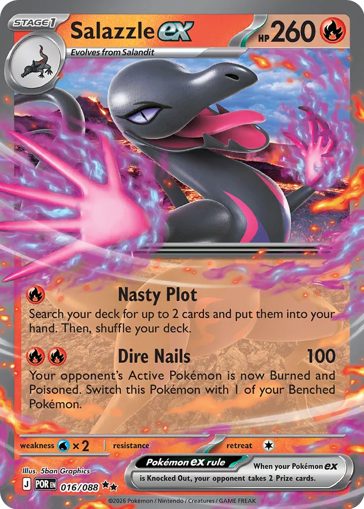 Salazzle ex 016/124 — Perfect Order (English Pokémon TCG card)