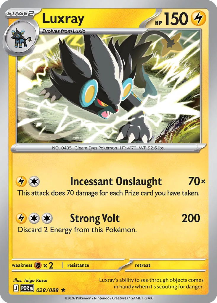Luxray 028/124 — Perfect Order (English Pokémon TCG card)
