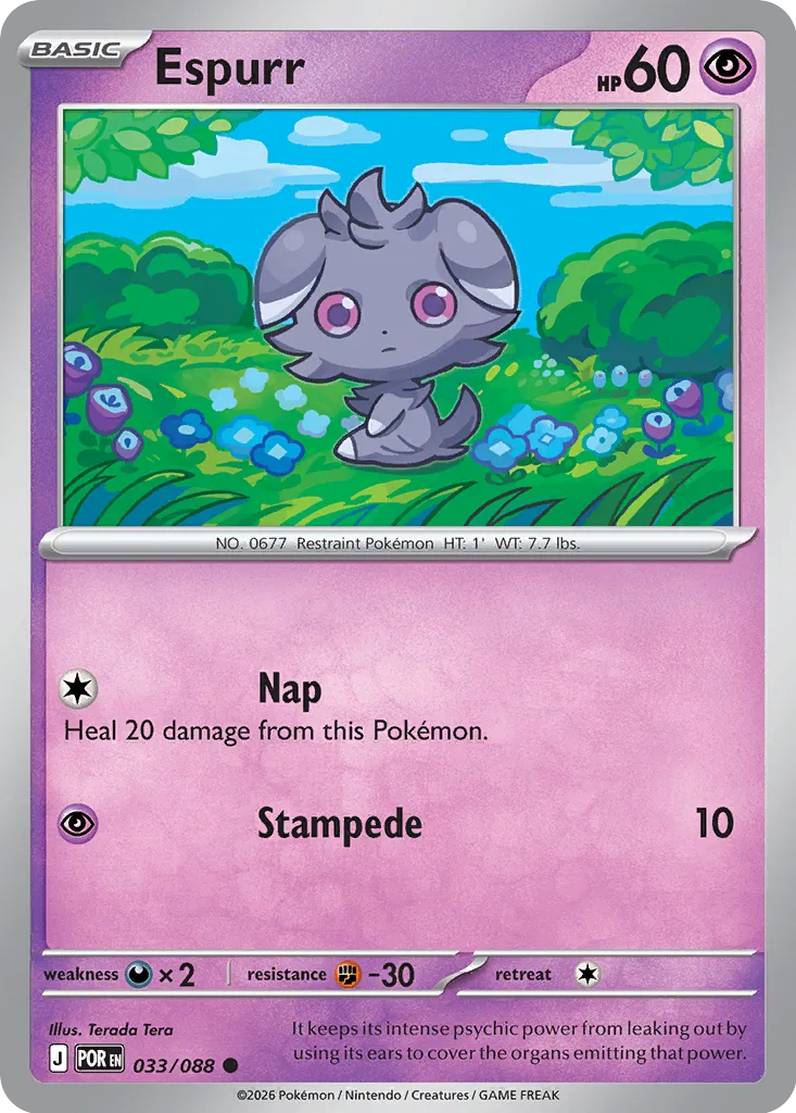 Espurr 033/124 — Perfect Order (English Pokémon TCG card)