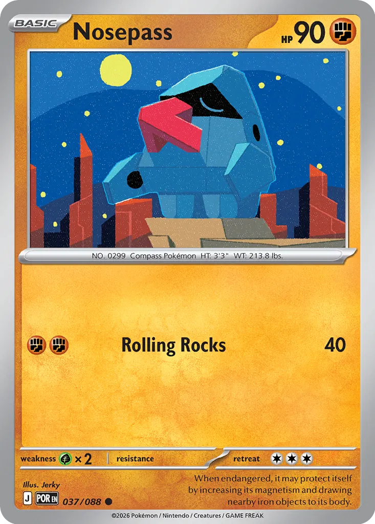 Nosepass 037/124 — Perfect Order (English Pokémon TCG card)
