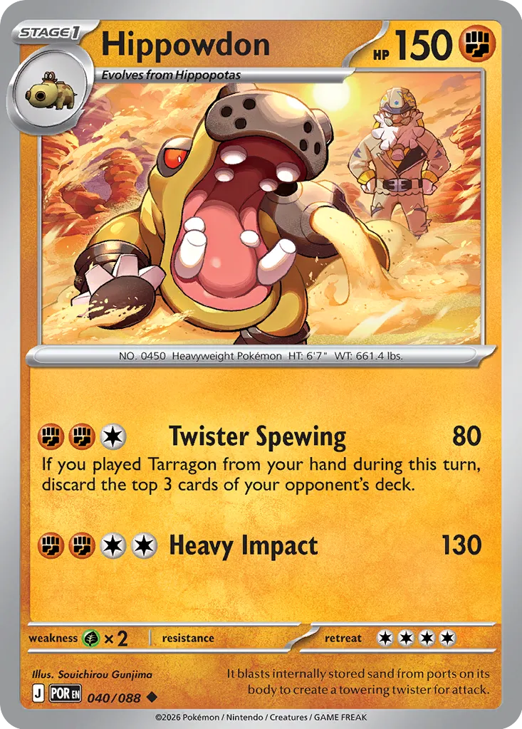 Hippowdon 040/124 — Perfect Order (English Pokémon TCG card)