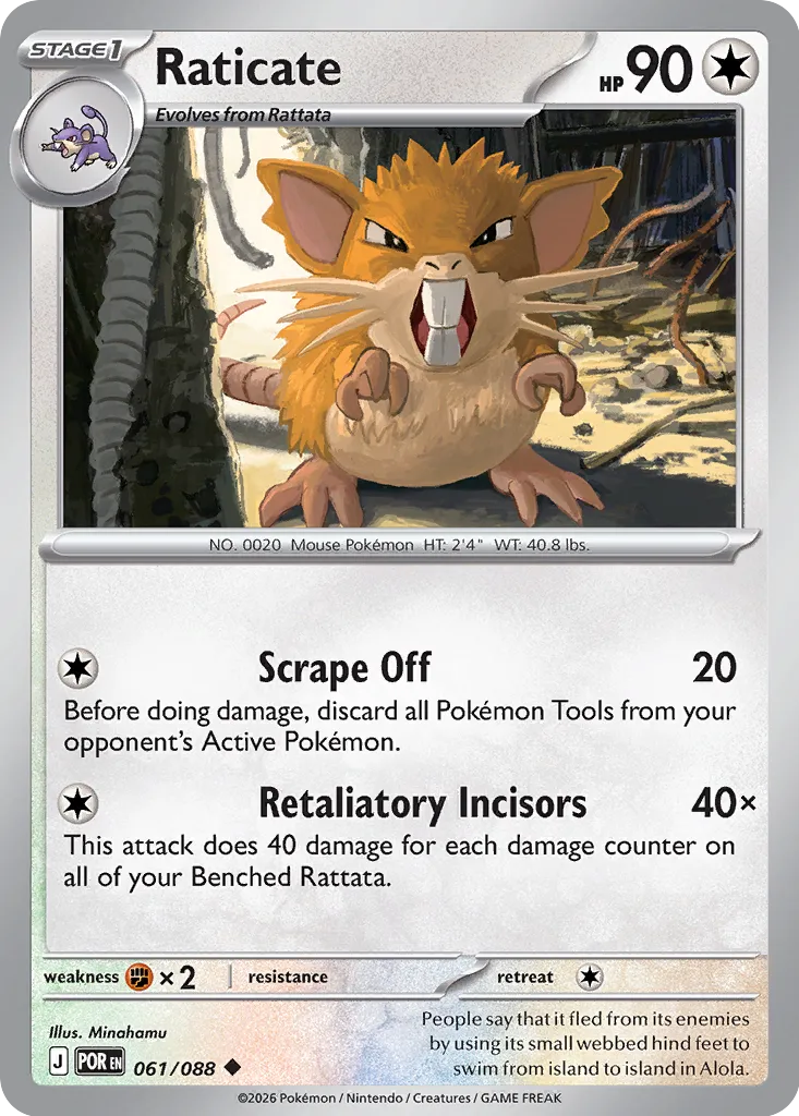 Raticate 061/124 — Perfect Order (English Pokémon TCG card)