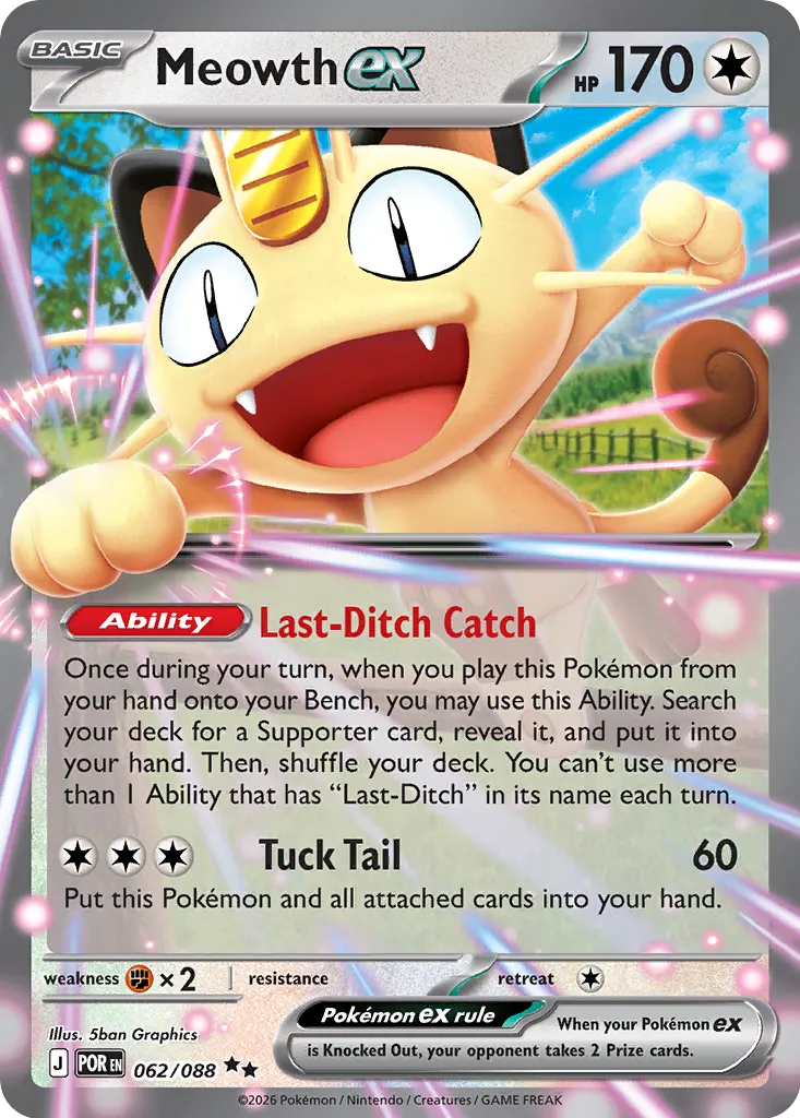Meowth ex 062/124 — Perfect Order (English Pokémon TCG card)