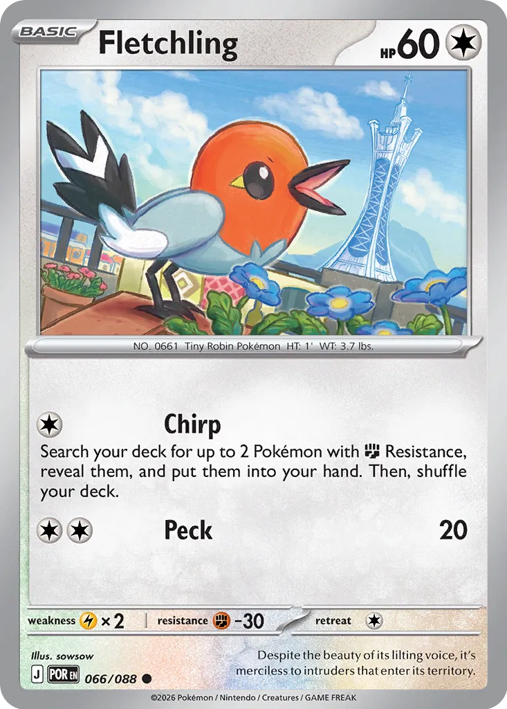 Fletchling 066/124 — Perfect Order (English Pokémon TCG card)