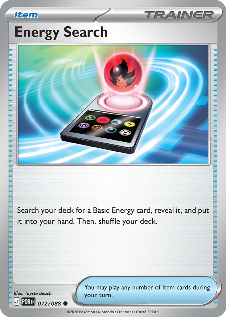 Energy Search 072/124 — Perfect Order (English Pokémon TCG card)