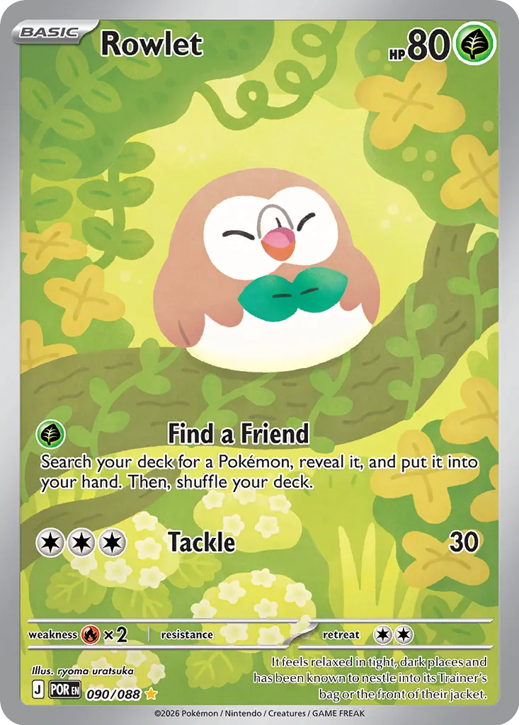 Rowlet 090/124 — Perfect Order (English Pokémon TCG card)