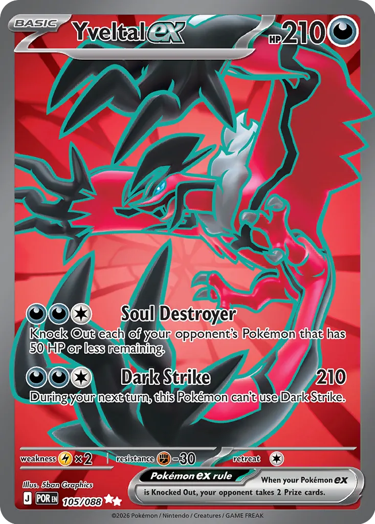 Yveltal ex 105/124 — Perfect Order (English Pokémon TCG card)