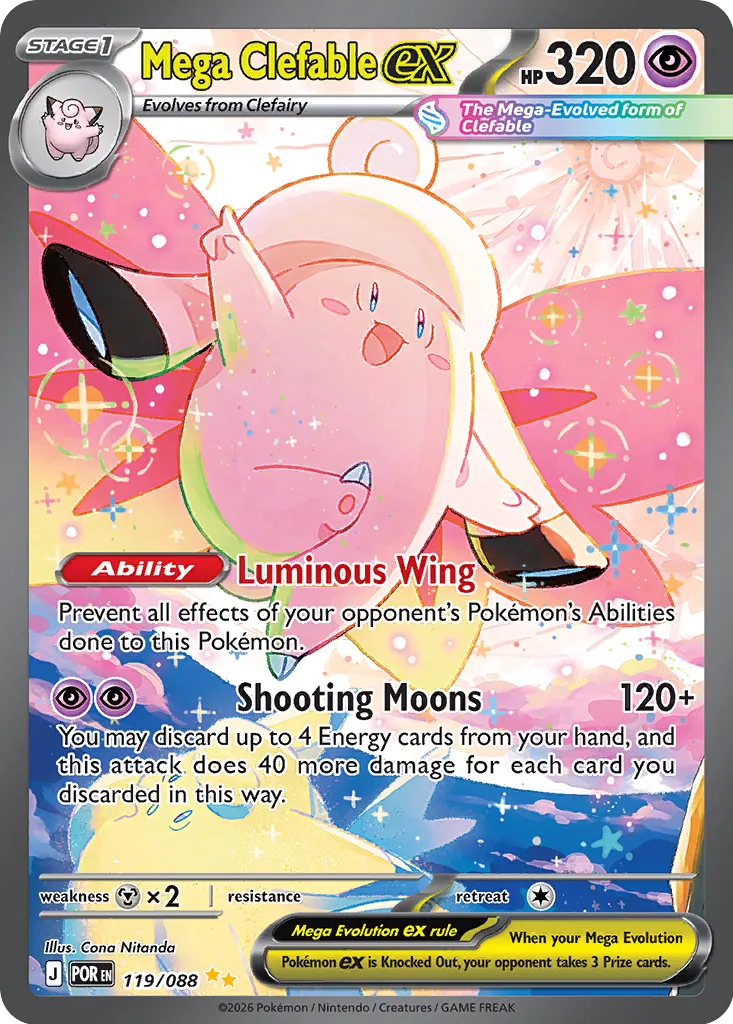 Mega Clefable ex 119/124 — Perfect Order (English Pokémon TCG card)