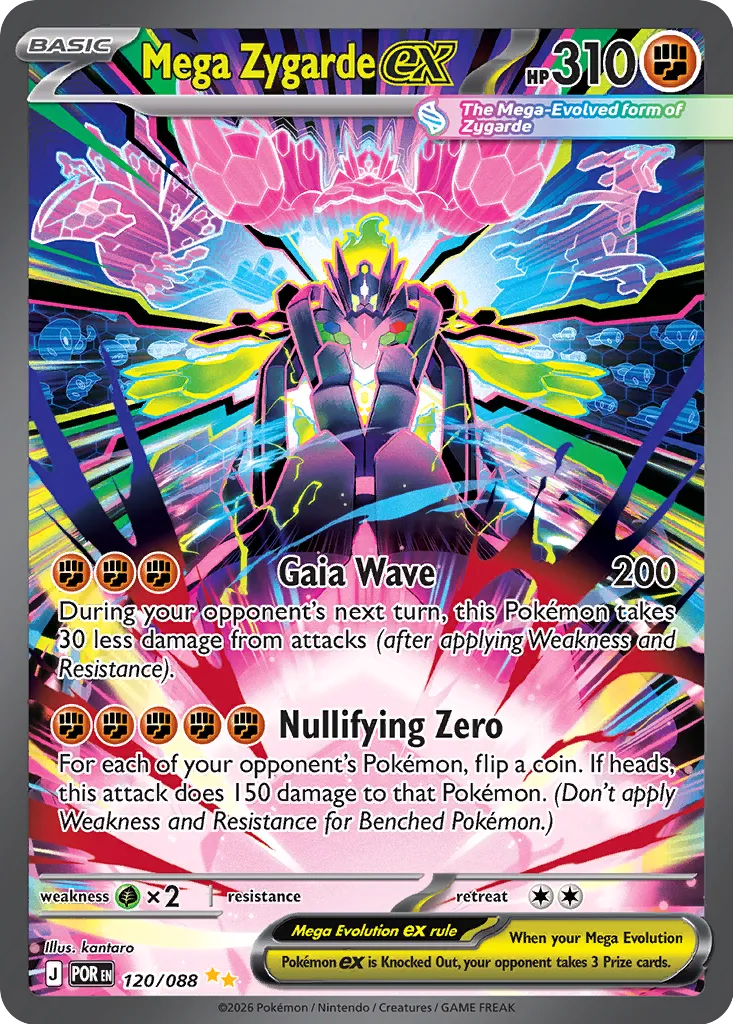 Mega Zygarde ex 120/124 — Perfect Order (English Pokémon TCG card)