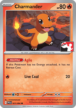 Charmander 011 — Play! Pokemon Prize Pack Series Nine (English Pokémon TCG card)