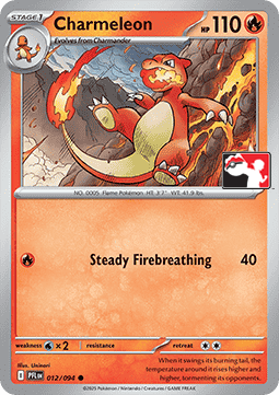 Charmeleon 012 — Play! Pokemon Prize Pack Series Nine (English Pokémon TCG card)