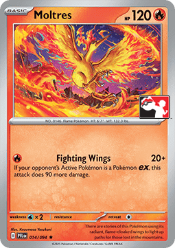 Moltres 014 — Play! Pokemon Prize Pack Series Nine (English Pokémon TCG card)