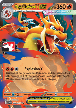 Mega Charizard Y ex 022 — Play! Pokemon Prize Pack Series Nine (English Pokémon TCG card)