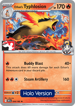 Ethan's Typhlosion 034 — Play! Pokemon Prize Pack Series Nine (English Pokémon TCG card)