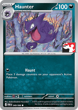 Haunter 049 — Play! Pokemon Prize Pack Series Nine (English Pokémon TCG card)