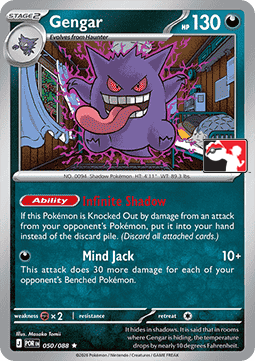 Gengar 050 — Play! Pokemon Prize Pack Series Nine (English Pokémon TCG card)