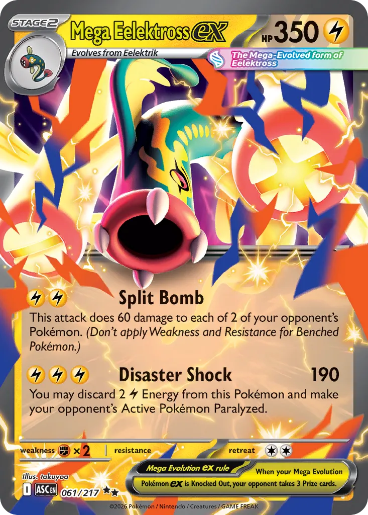 Mega Eelektross ex 061 — Play! Pokemon Prize Pack Series Nine (English Pokémon TCG card)