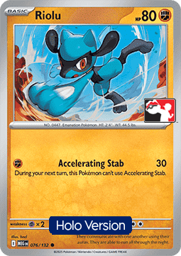 Riolu 076 — Play! Pokemon Prize Pack Series Nine (English Pokémon TCG card)