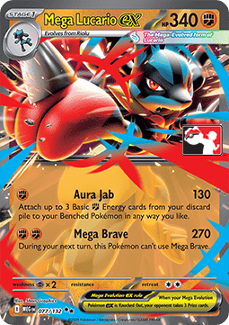 Mega Lucario ex 077 — Play! Pokemon Prize Pack Series Nine (English Pokémon TCG card)