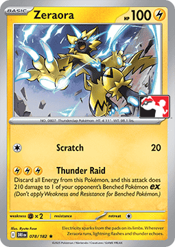 Zeraora 078 — Play! Pokemon Prize Pack Series Nine (English Pokémon TCG card)