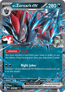 N's Zoroark ex 098 — Play! Pokemon Prize Pack Series Nine (English Pokémon TCG card)