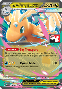 Mega Dragonite ex 152 — Play! Pokemon Prize Pack Series Nine (English Pokémon TCG card)